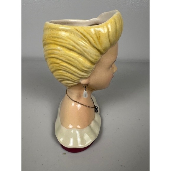 Vintage Style 2004 A Special Place Blonde Lady Bust Ceramic Lady Head Vase - Picture 10 of 11